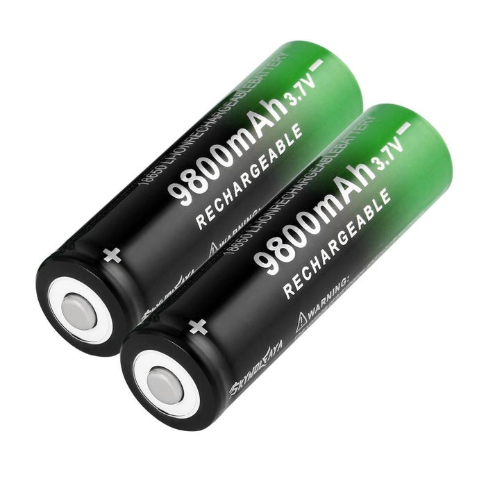 2 x 3.7V 18650 9800mAh Li-ion Rechargeable Battery For Flashlight Torch headlamp Battery