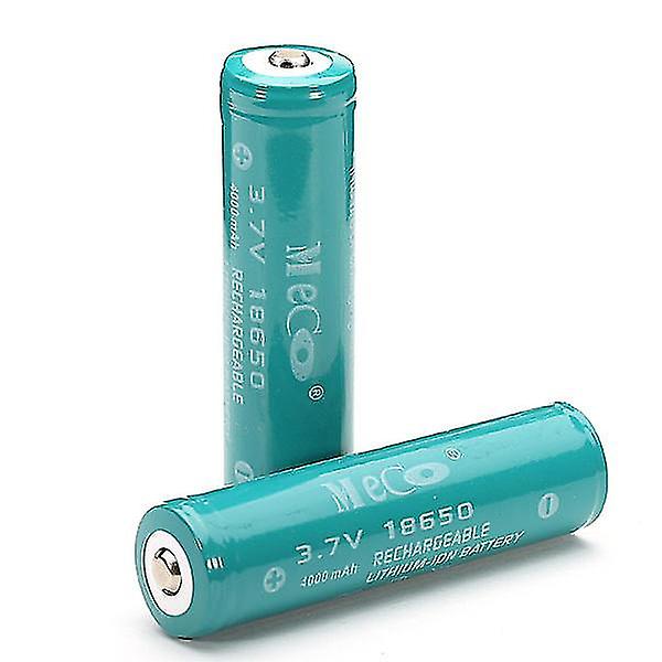 2pcs Meco 3.7v 4000mah Protected Rechargeable 18650 Li-ion Battery