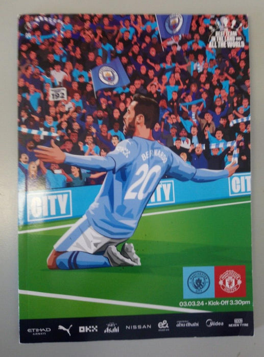 Man City Vs Man United Official Matchday Programme 03-03-2024