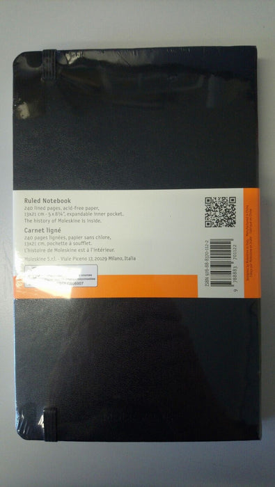 Moleskine Classic Collection A5 Hardcover Ruled Notebook Black SEALED