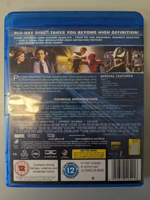 Spider-Man 3 Blu-ray 2 Disc Special Edition