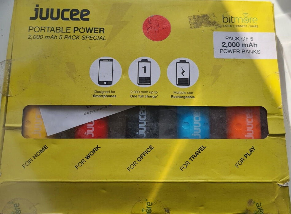 5x Juucee portable power 2000mah Power banks - New