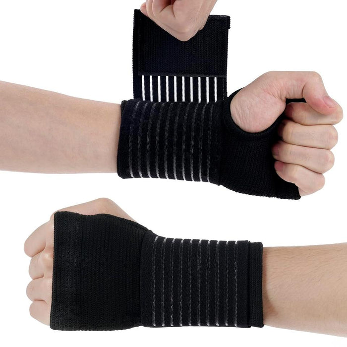 ACWOO Wrist Brace, 2 Pack Elastic Wrist Support with Strap, Wrist Compression