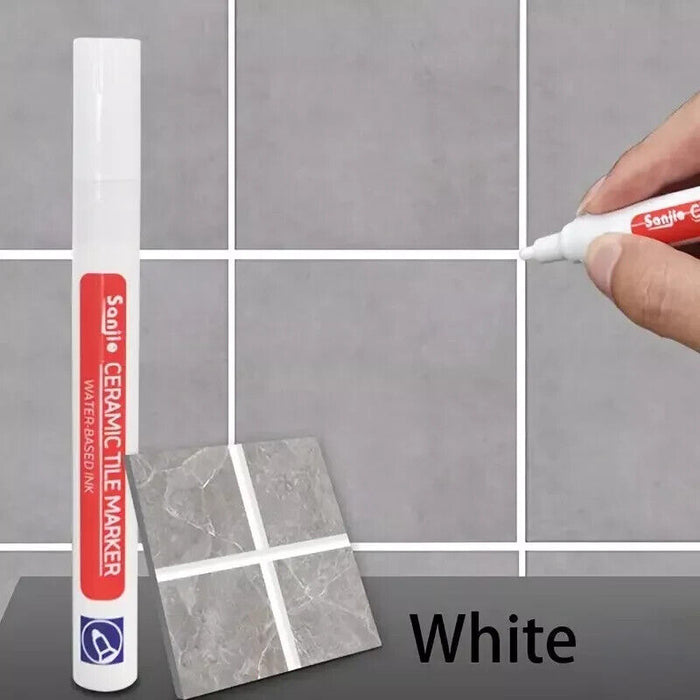 Waterproof Ceramic Tile Grout Marker Pen, White Tile Repair Pen with Anti-Mold