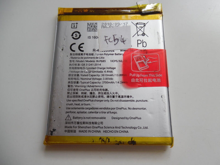 One Plus OnePlus 7 BLP685 Battery Replacement 3700mAh For OnePlus 7