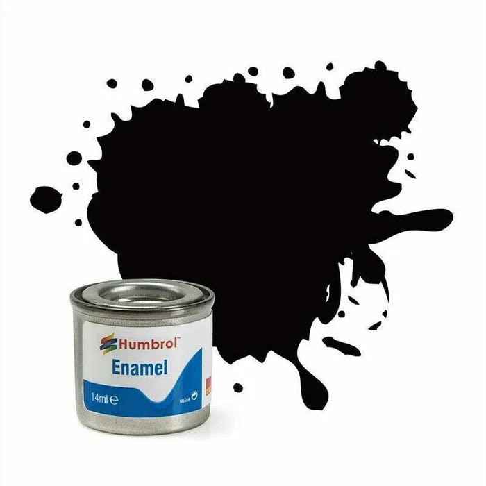 HUMBROL Enamel Model Paints 14ml tins Coal Black Satin #85