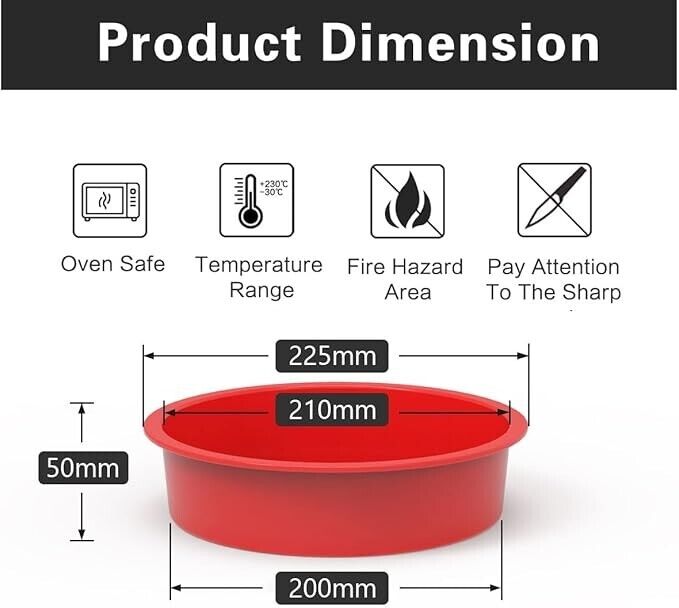 SILIVO Silicone Cake Tins for Baking, 2 Pcs 8 Inch Round Cake Tin, Nonstick 20cm