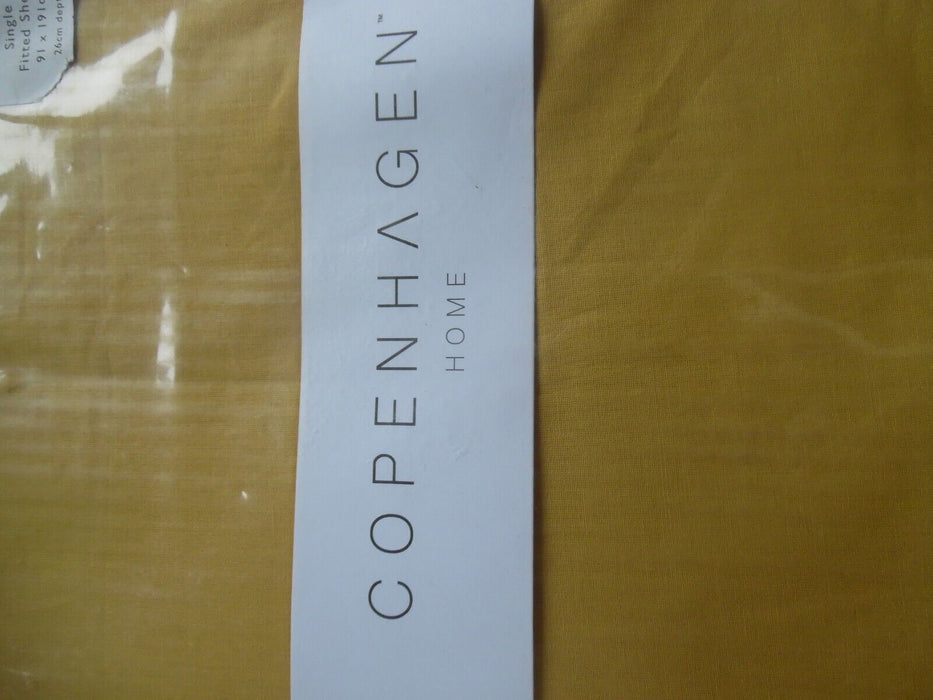 copenhagen home single fitted sheet mustard colour