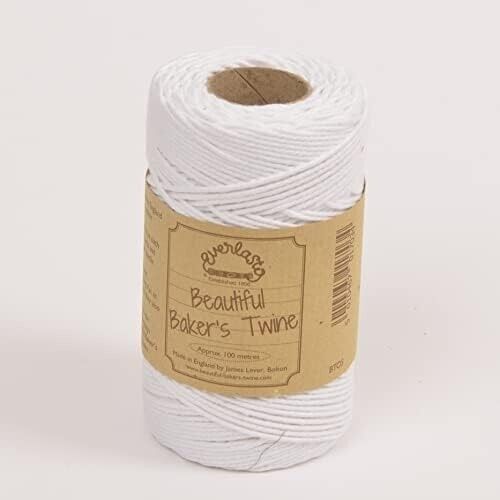 100m - Everlasto 'Solid' Beautiful Baker's Cotton Craft Twine (2mm Approx) (Snow