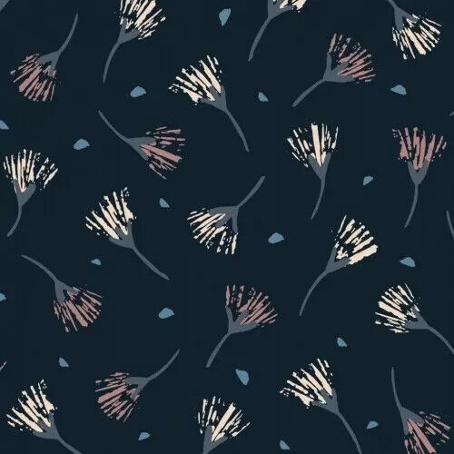 Dashwood Studio Woodland Notions 100% Cotton Fabric Navy - per metre