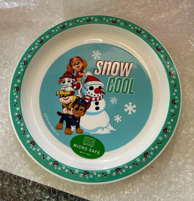 Paw Patrol Hard Plastic Dinner Plate "Snow Cool" Winter Collection