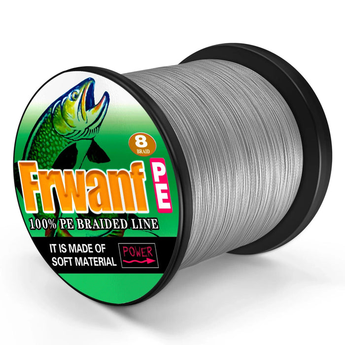 Frwanf 8 Braid PE Braided Line 1000M 150LB 0.68mm Grey