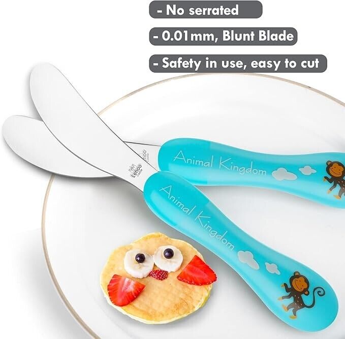 Lehoo Castle Toddler Cutlery, 6 pcs Children's Cutlery Set Stainless Steel, Kids