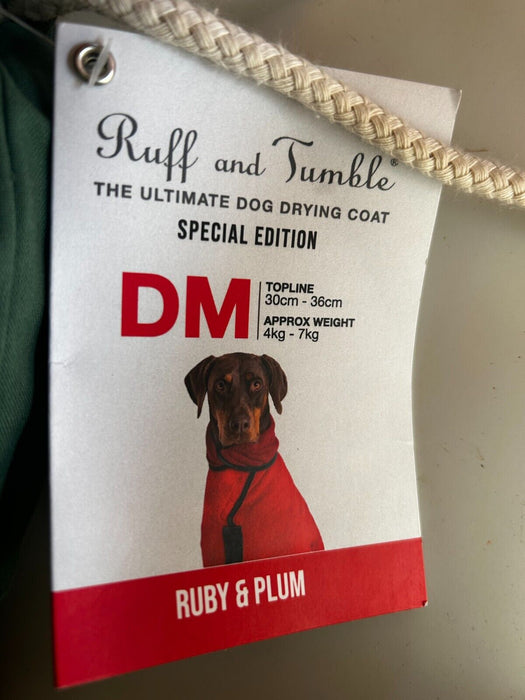 Ruff and Rumble Special Edition Ruby and Plum Dog Drying Coat DM 30-36cm 4-7kg S