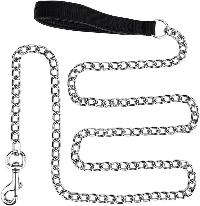 Filhome Metal Dog Leash Chew Proof Chain 180cm/3mm-Black, 180cm/3mm-Black