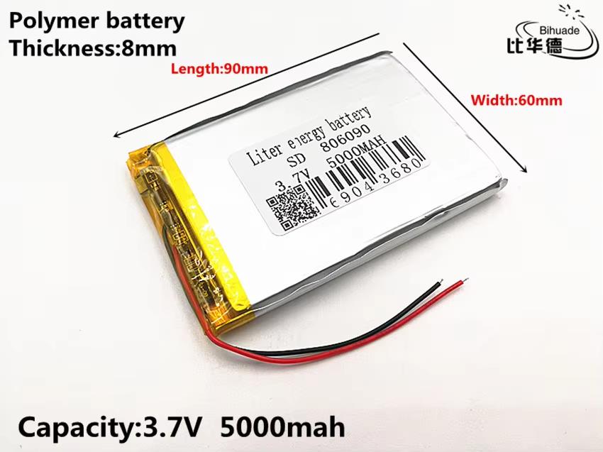 3.7V 5000mAh Li-Po Battery (806090) Rechargeable High Capacity Tablet PC +Device