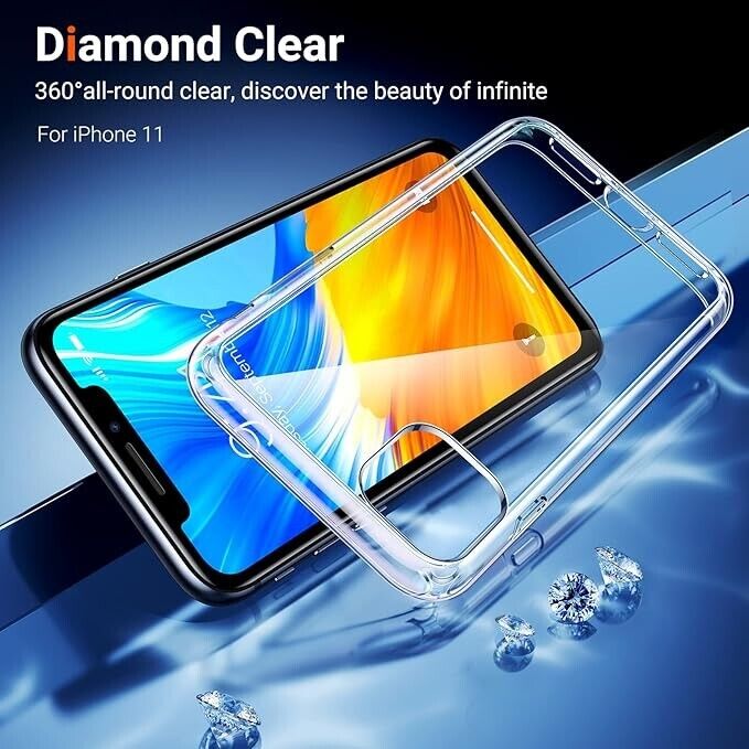 TORRAS Military Diamond Clear iPhone 11 Case [Exclusive 100% Clear & NO.1 Anti-Y