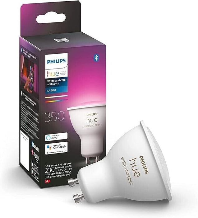 Philips Hue White & Colour Smart Home Light [GU10 Spot] 350