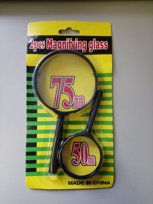 2pcs Magnifying Glass 75mm 50mm