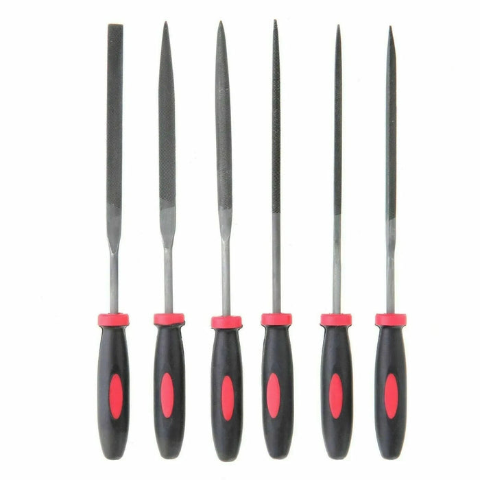 6PC NEEDLE FILE WARDING SET FLAT HALF ROUND SQUARE TRIANGLE