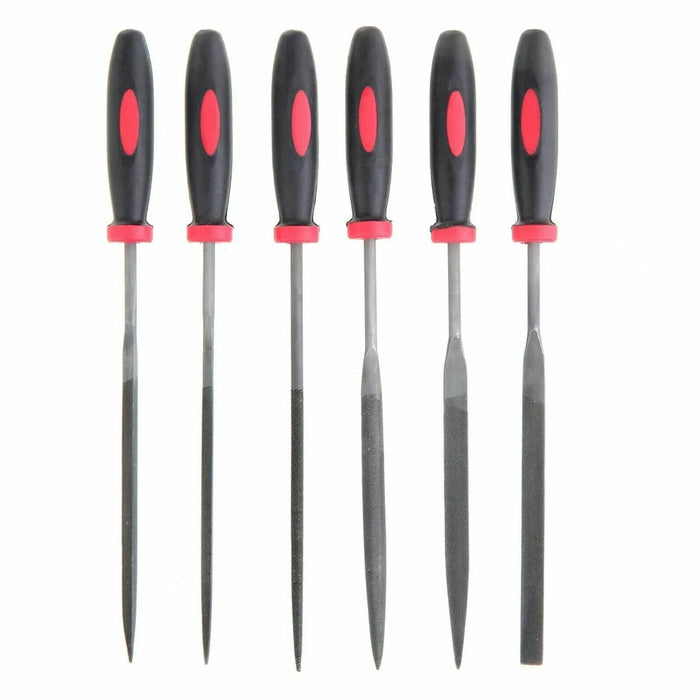 6PC NEEDLE FILE WARDING SET FLAT HALF ROUND SQUARE TRIANGLE