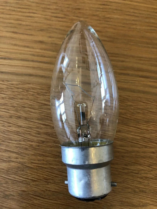 BC/B22 Bayonet Cap Traditional Clear Candle Light Bulbs 15w, 25w, 40w