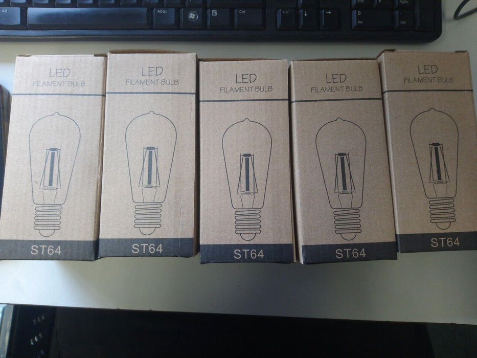 5 Pack Vintage LED Edison Light Bulbs ST64