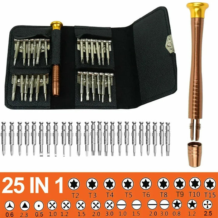 25 Pcs Mini Precision Screwdriver Set Tool Jewellers Glasses Phone Repair Micro