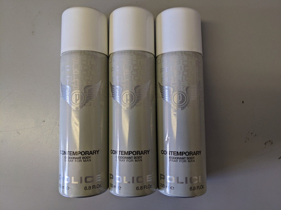 Police Contemporary Deodorant Body Spray for Men 200ml 3 Pack