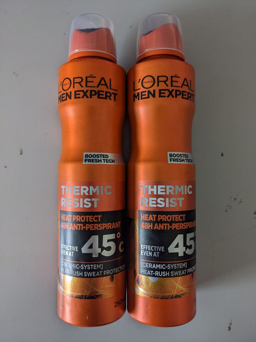 L'oreal Men Expert Thermic Resist 48 Hrs Anti-Perspirant Spray 250Ml 2 Pack