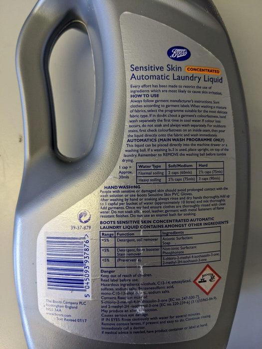 2 Pack Boots Sensitive Skin Automatic Laundry Liquid 1L