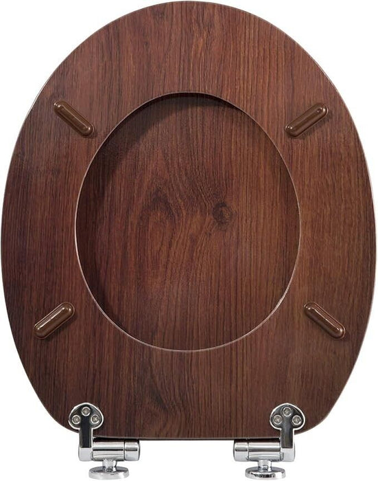 Woltu Luxury Wooden Toilet Seat Soft Close Flexi-Fix Bathroom