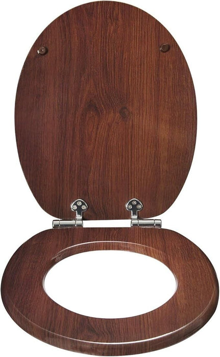 Woltu Luxury Wooden Toilet Seat Soft Close Flexi-Fix Bathroom