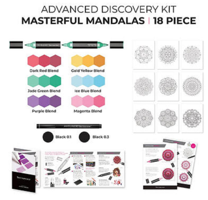 Spectrum Noir Masterful Mandalas Advanced Discovery Kit - 18 Pieces