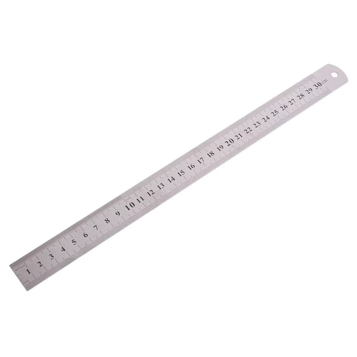 1x 30.5cm Steel Rule Metal CM MM Inch Straight Cutting Craft Measuring Tool