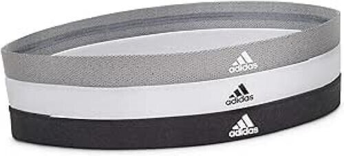 adidas Sports Hair Bands (3 Pack) Grey White Black