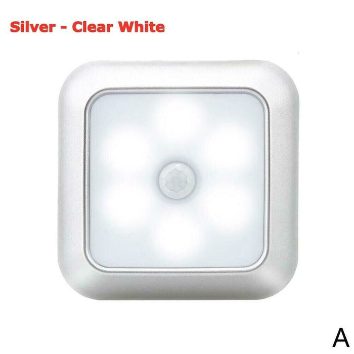 6 LED Motion Sensor Lights PIR Wireless Night Light Battery Cabinet Stair Lamp