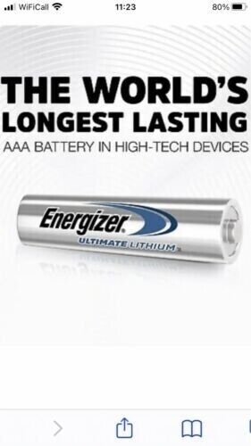 4 X ENERGIZER AAA ULTIMATE LITHIUM BATTERIES 1.5v MN2400 L91 LRO3  In BOX