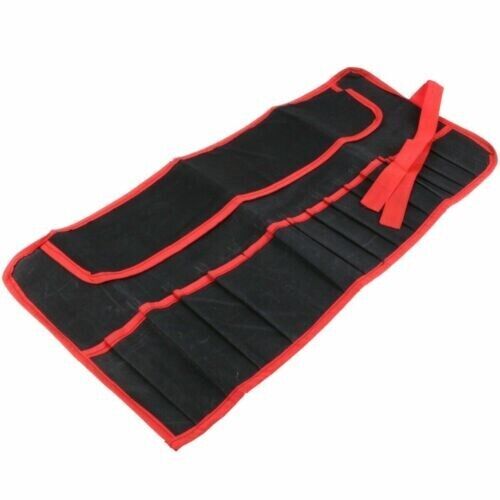 16 Pocket Canvas Tool ROLL Red and Black design- See pics - New