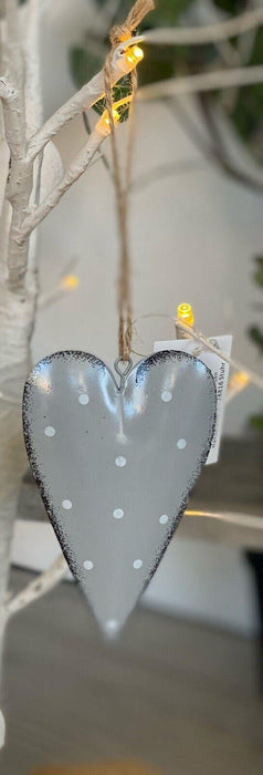 1x 9CM GREY HANGING HEART - New