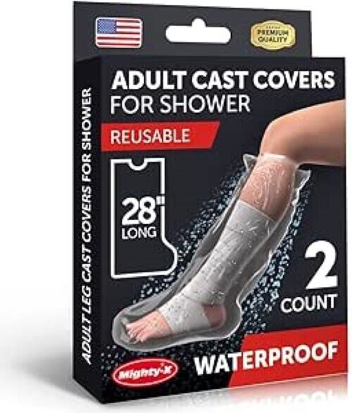 100% Waterproof Leg Cover for Shower - [Tight Seal] - 2pk - Easy to Use