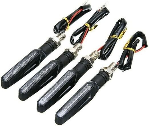 4PCS Motorcycle Accessories -word Running Water Turn Signal Light Taillight