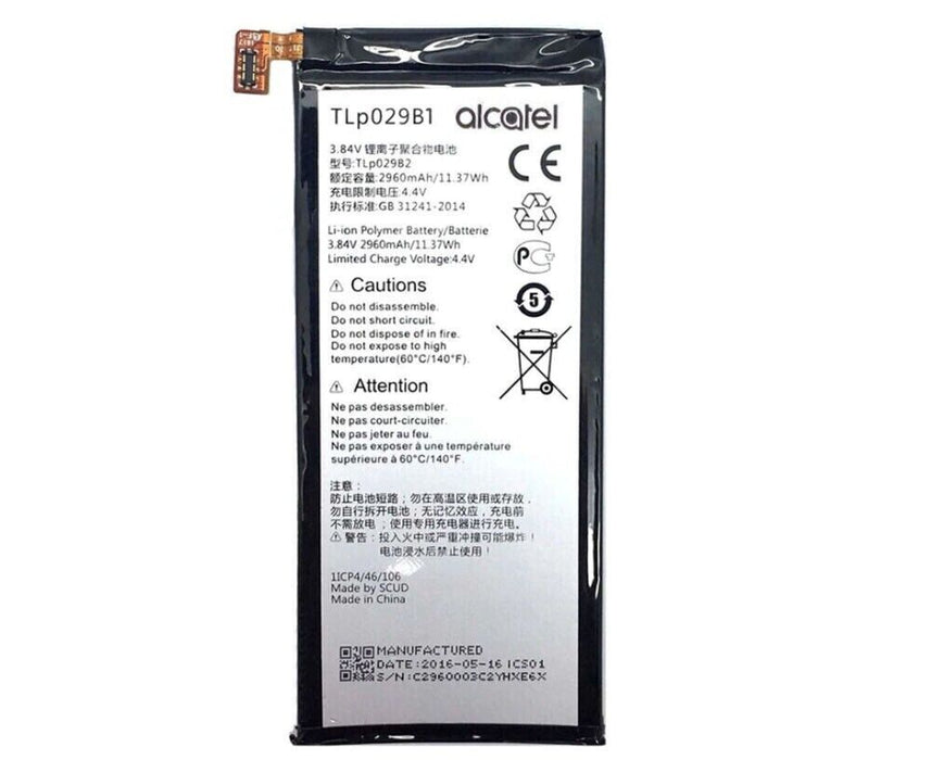 Alcatel  Battery 4.40v 2960mAh 11.37Wh For Alcatel One Touch POP 4S LTE TLp029B1