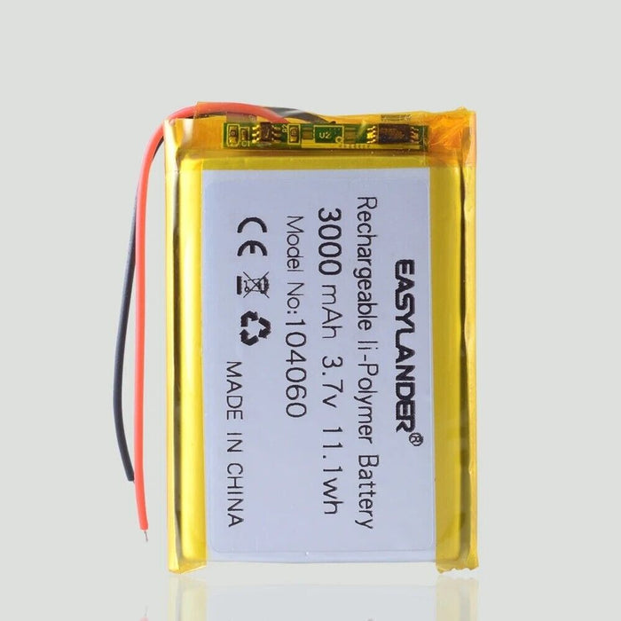 104060 3.7V 3000mAh Polymer Lithium Rechargeable Battery FOR Camera GPS Navigato