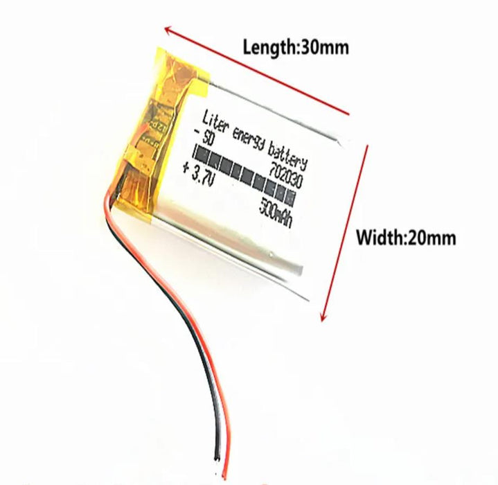 702030 3.7V 500mah high quality rechargeable lithium-ion battery for MP3 MP4 MP5