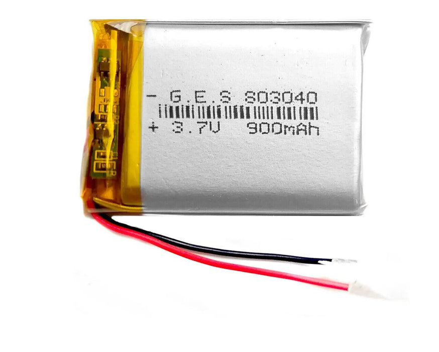 3.7V 900mAh LiPo 1S Polymer Rechargeable Battery: MP3 GPS Speaker - 803040