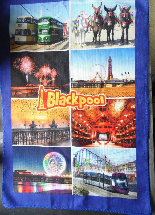 2 pack blackpool souvenir tea towels