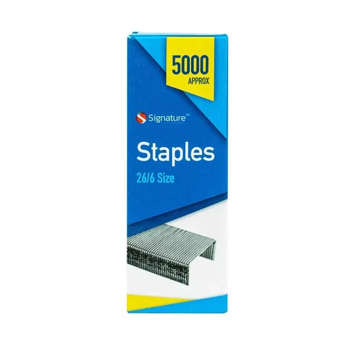 size 26/6 Staples 5000 pack each wholesale school office bulk stationery