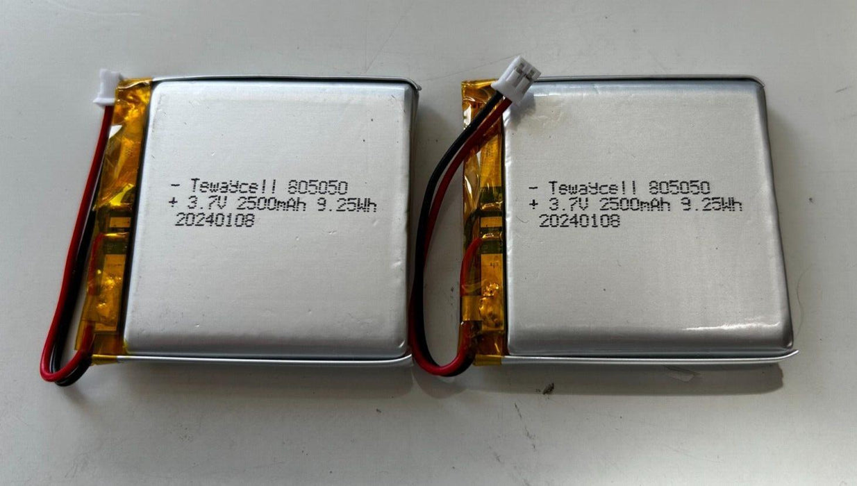 2 x Tewaycell 805050 3.7v 2500mAh 9.25Wh 2024/01/08 MFD