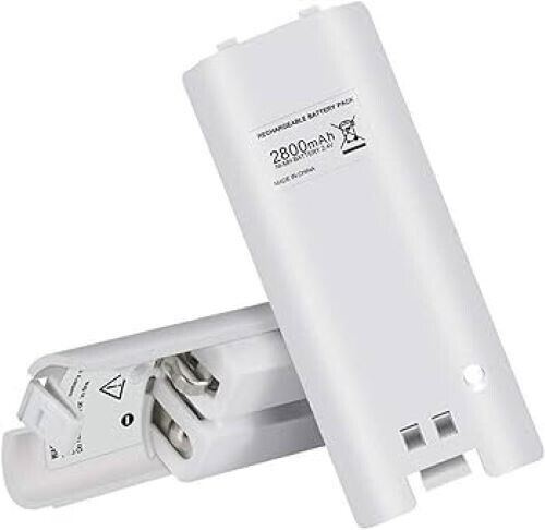 1x For Wii Remote Controller Batteries 2800mAh Rechargeable White Battery Pack